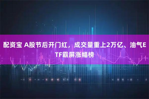 配资宝 A股节后开门红，成交量重上2万亿、油气ETF霸屏涨幅榜
